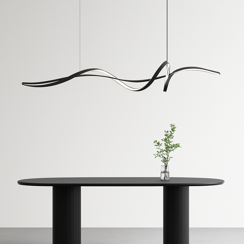Lustre LED Ruban Aluminium Design Moderne