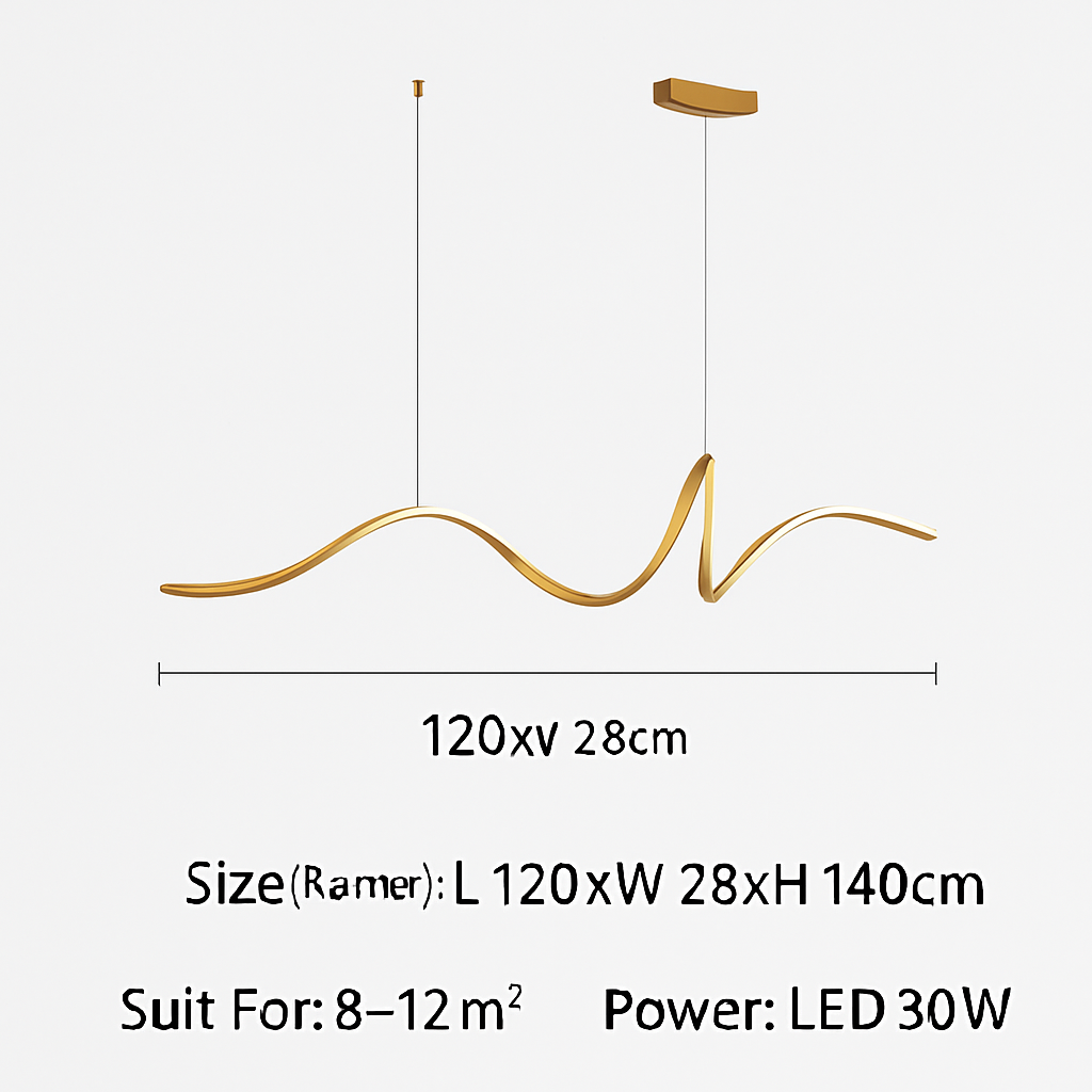 Lustre LED Ruban Aluminium Design Moderne