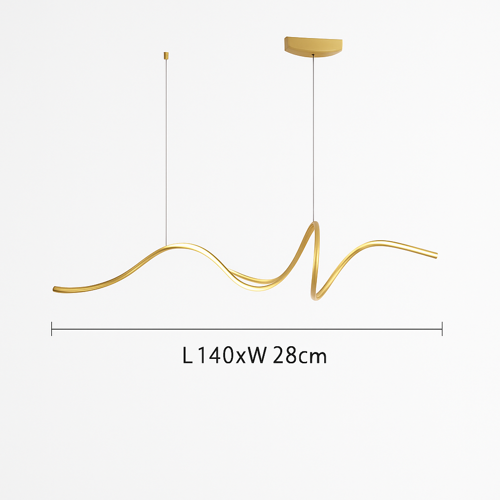 Lustre LED Ruban Aluminium Design Moderne