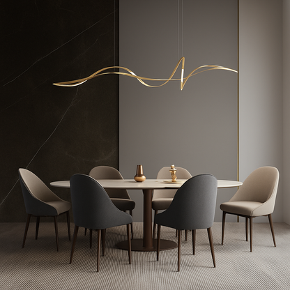 Lustre LED Ruban Aluminium Design Moderne
