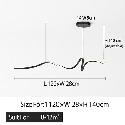 Lustre LED Ruban Aluminium Design Moderne