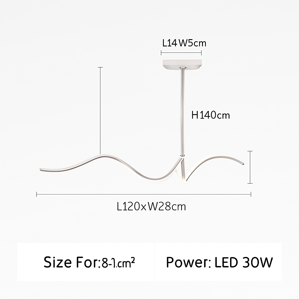 Lustre LED Ruban Aluminium Design Moderne