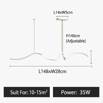 Lustre LED Ruban Aluminium Design Moderne