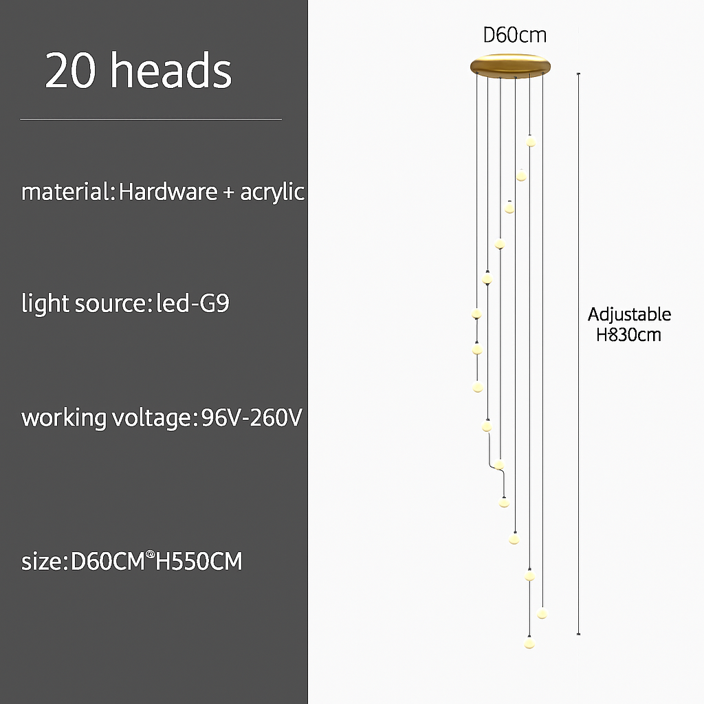 Suspension LED Design Spirale Moderne
