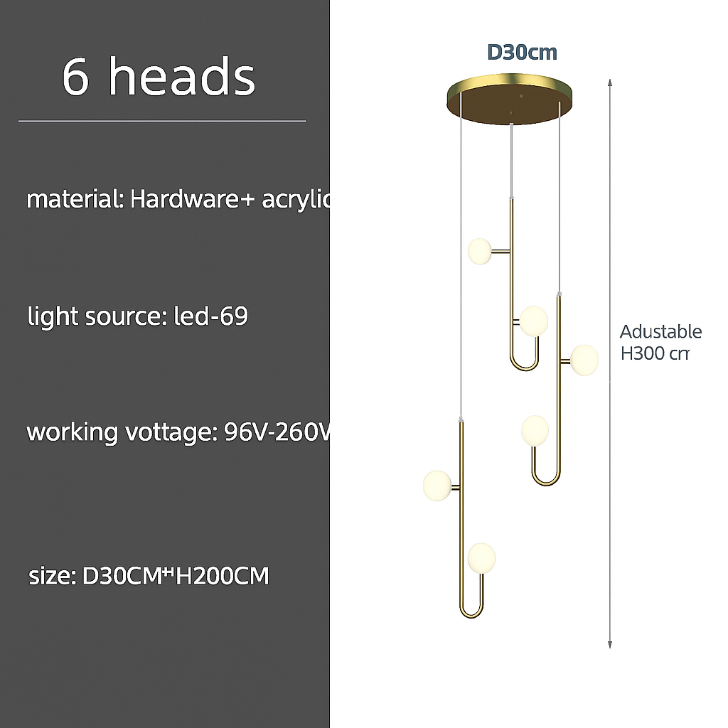 Suspension LED Design Spirale Moderne