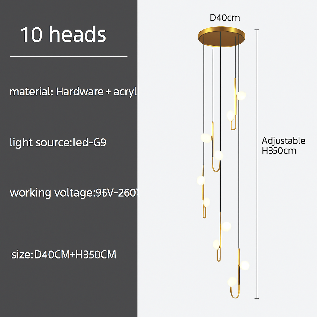 Suspension LED Design Spirale Moderne
