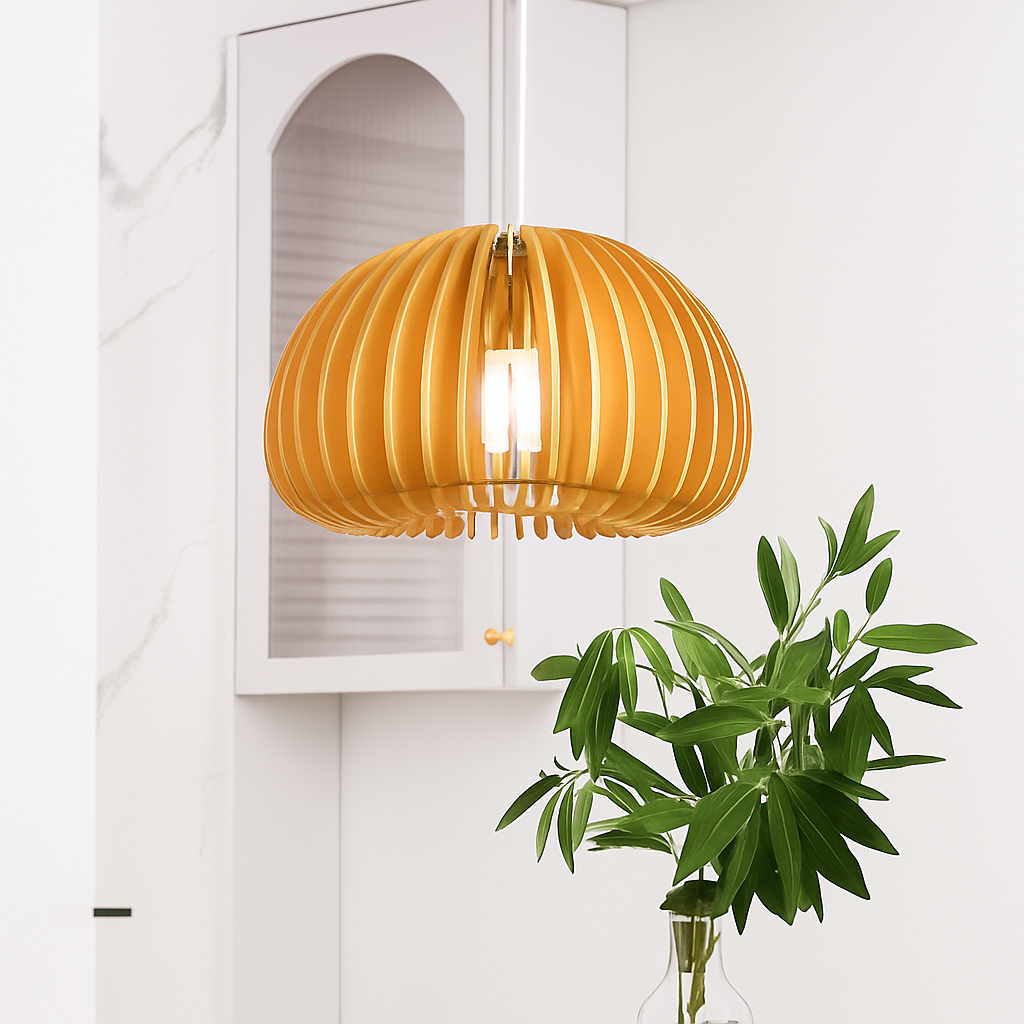Suspension Citrouille Bois Naturel Style Scandinave
