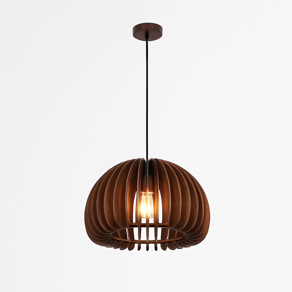 Suspension Citrouille Bois Naturel Style Scandinave