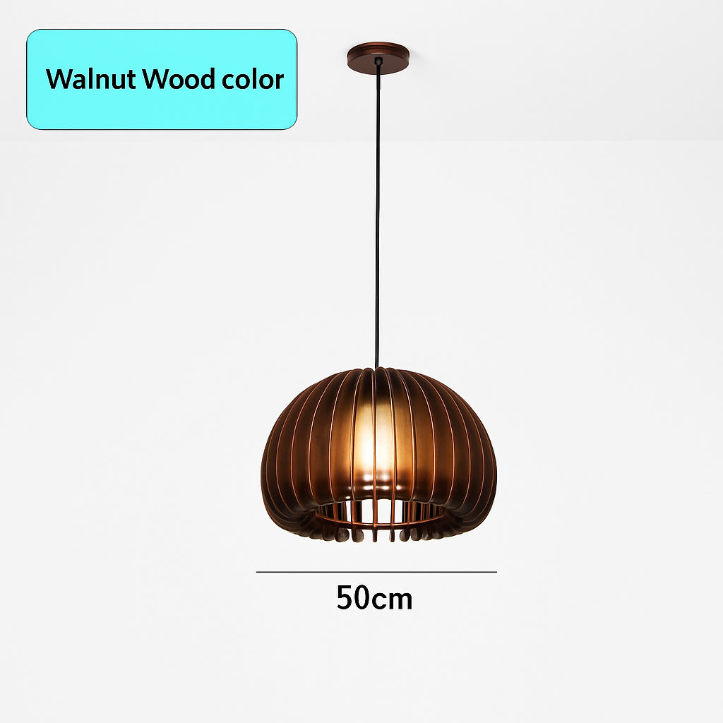 Suspension Citrouille Bois Naturel Style Scandinave