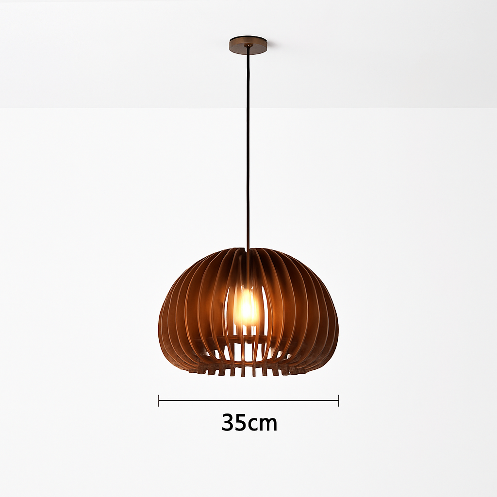 Suspension Citrouille Bois Naturel Style Scandinave