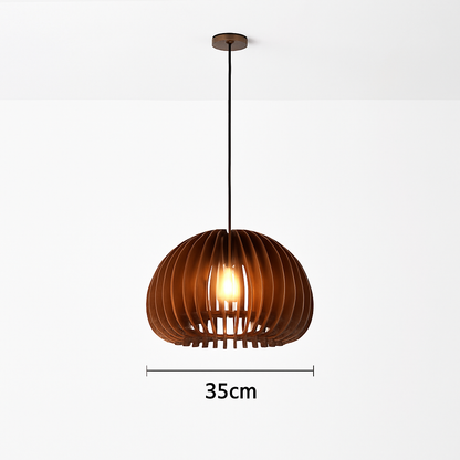 Suspension Citrouille Bois Naturel Style Scandinave