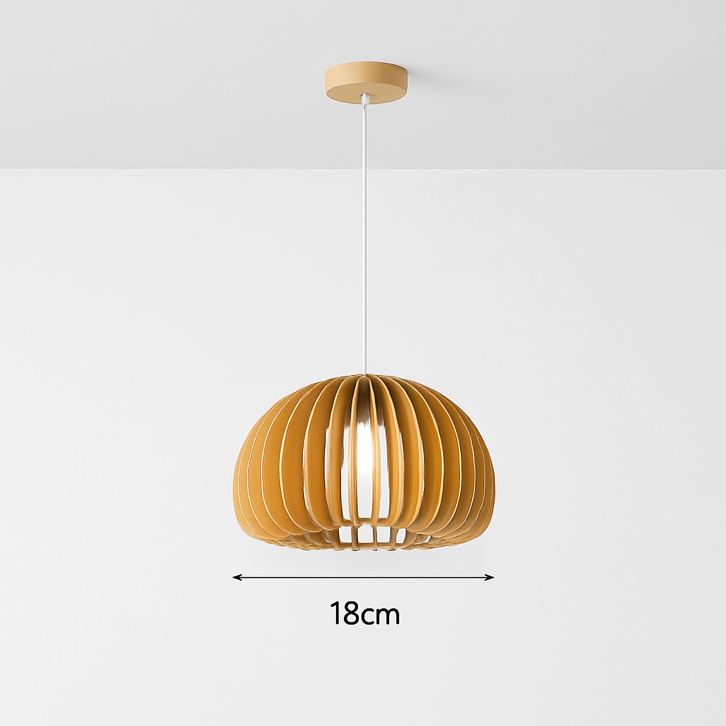 Suspension Citrouille Bois Naturel Style Scandinave