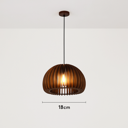 Suspension Citrouille Bois Naturel Style Scandinave