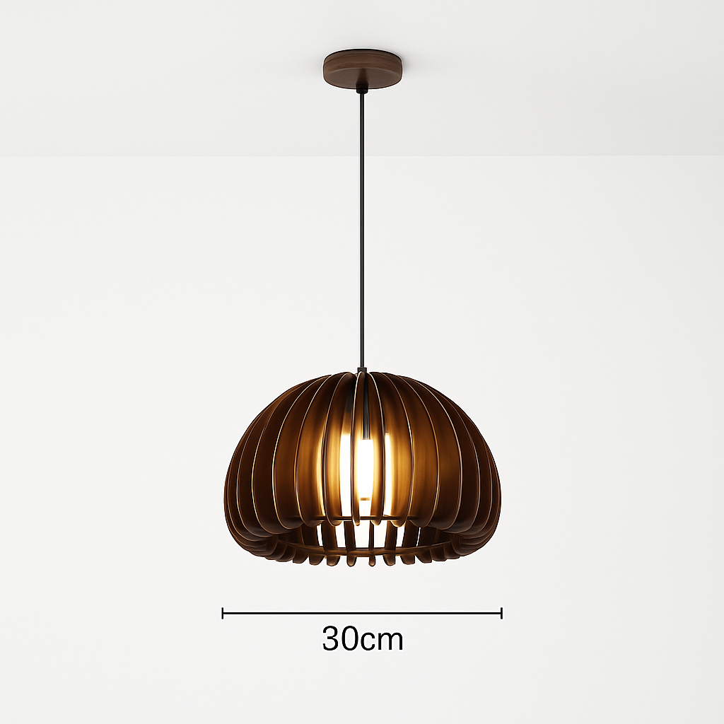 Suspension Citrouille Bois Naturel Style Scandinave