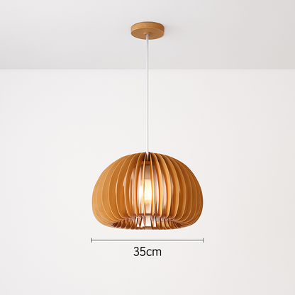 Suspension Citrouille Bois Naturel Style Scandinave
