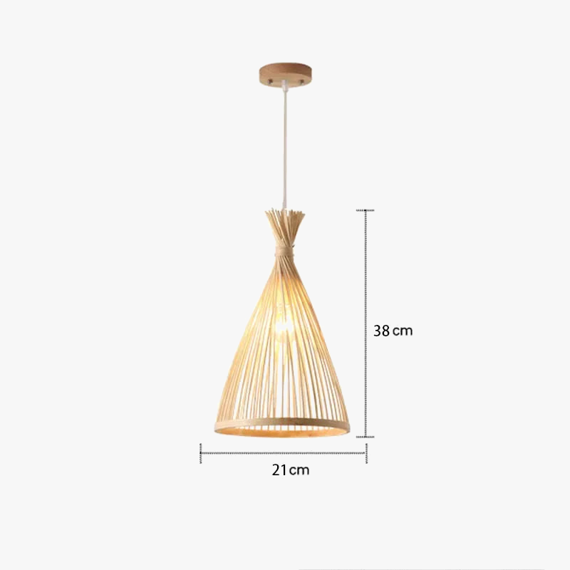 Suspension Bambou Vintage Tressé - Luminaire Artisanal