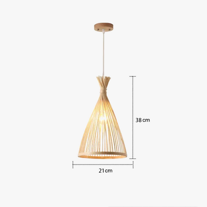 Suspension Bambou Vintage Tressé - Luminaire Artisanal