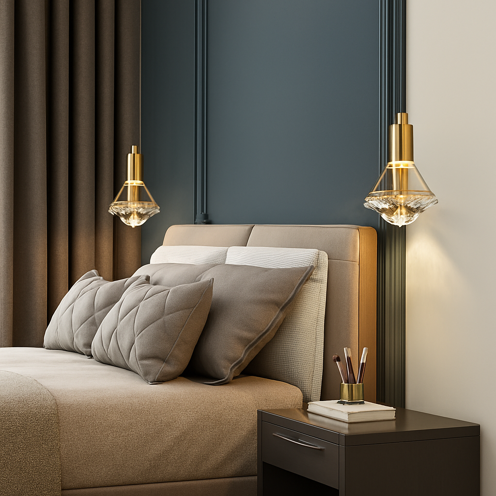 Suspension LED Cristal Doré Moderne Thrisdar