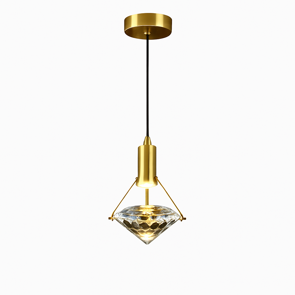 Suspension LED Cristal Doré Moderne Thrisdar